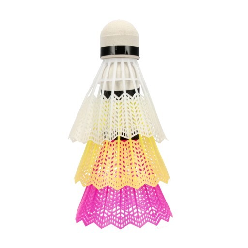 Seta di 3 volani colorati per badminton