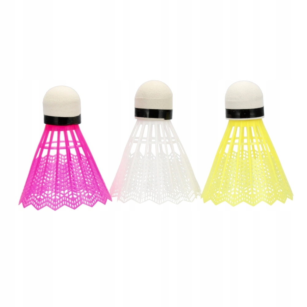 Seta di 3 volani colorati per badminton
