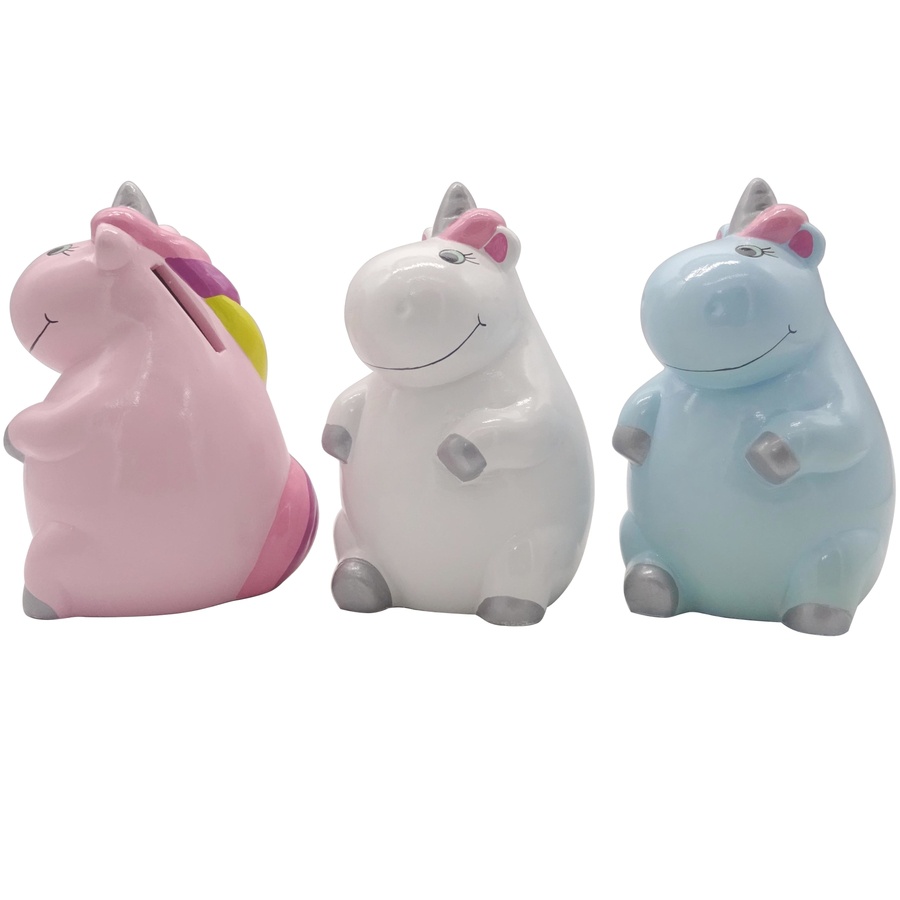 Salvadanaio in ceramica Unicorn vari colori