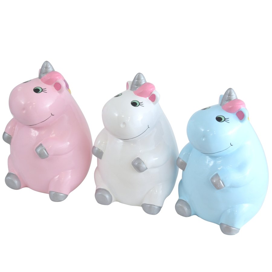 Salvadanaio in ceramica Unicorn vari colori