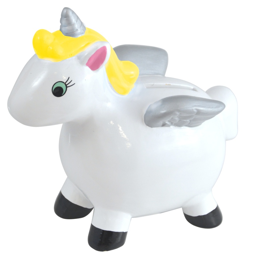 Salvadanaio in ceramica Unicorn vari colori
