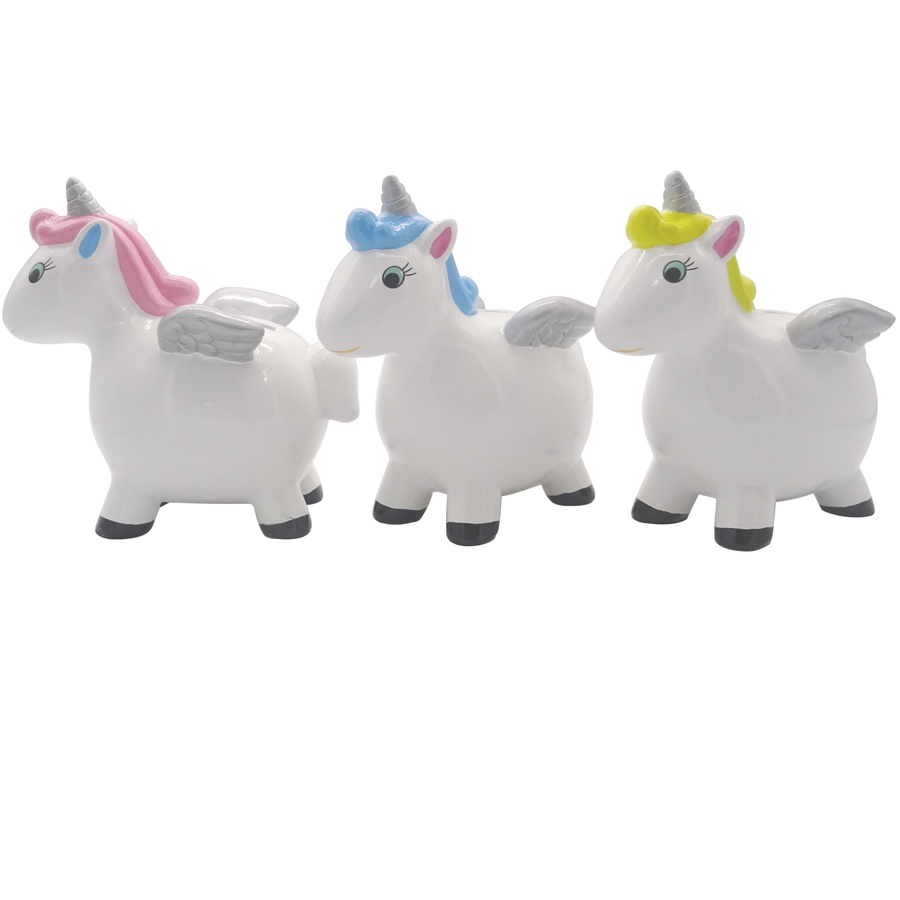 Salvadanaio in ceramica Unicorn vari colori