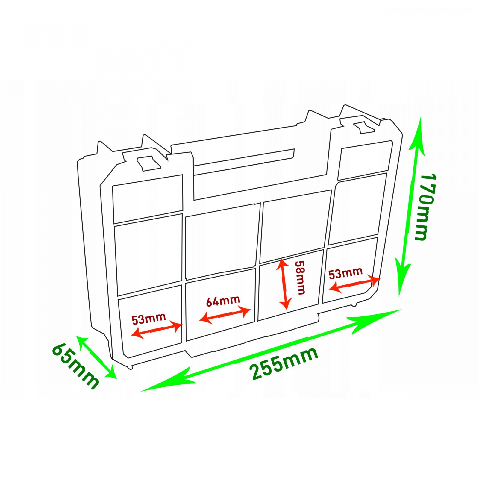 valigetta porta attrezzi viti 25x6x17cm organizer da montaggio megamix.sk