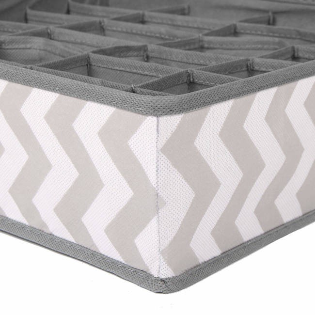 organizer di lino per cassetto con 24 scomparti colore grigio megamix.sk