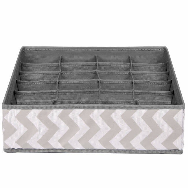 organizer di lino per cassetto con 24 scomparti colore grigio megamix.sk