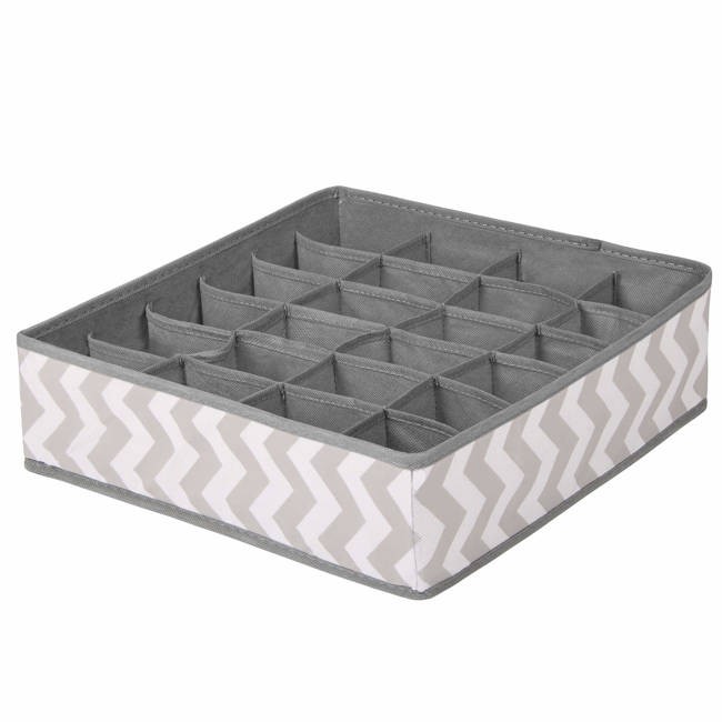 organizer di lino per cassetto con 24 scomparti colore grigio megamix.sk