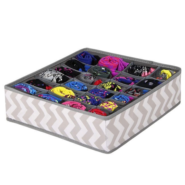 organizer di lino per cassetto con 24 scomparti colore grigio megamix.sk