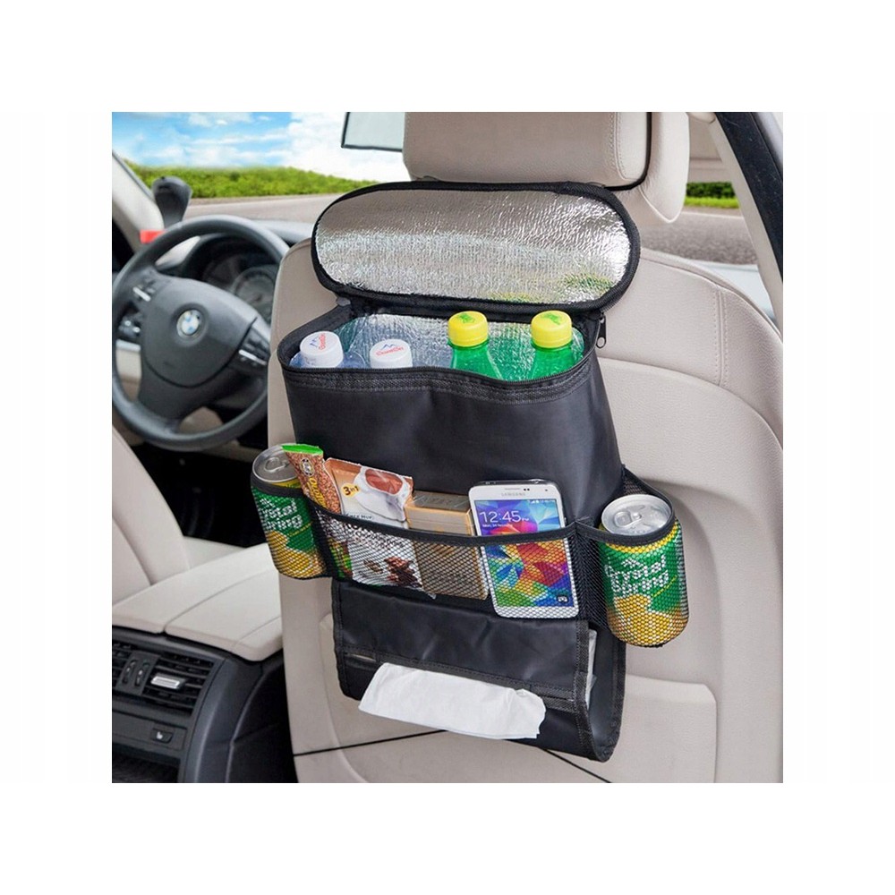 Organizer termico da auto per sedile 35x28x10cm nero megamix.sk