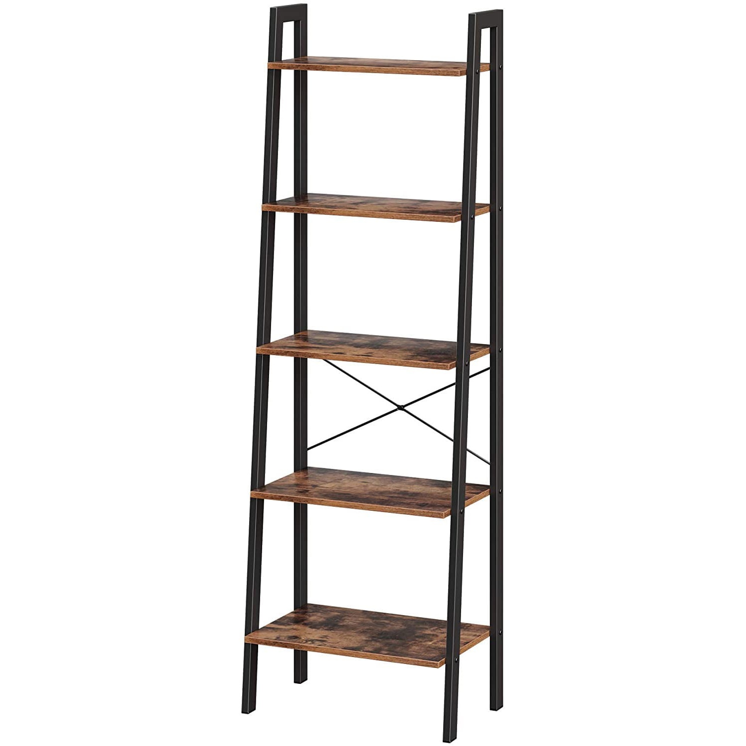 scaffale per libri 56x34x172cm rustico marrone legno metallo megamix.sk