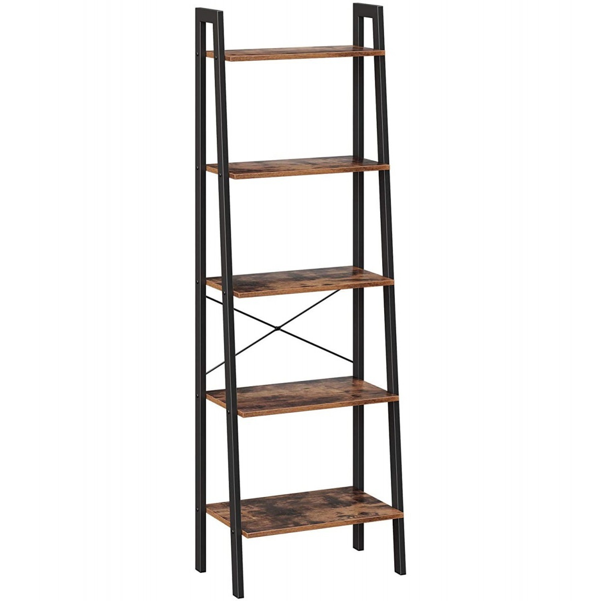 scaffale per libri 56x34x172cm rustico marrone legno metallo megamix.sk
