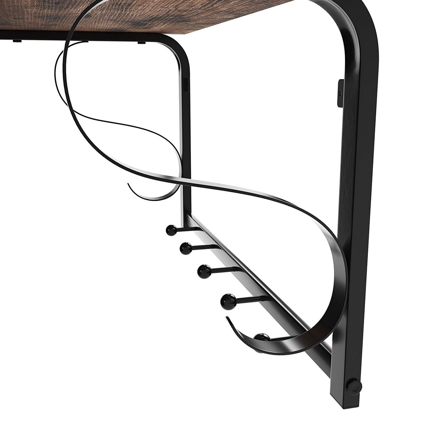 mensola con appendiabiti 60x30x31,7cm rustica marrone metallo nero megamix.sk