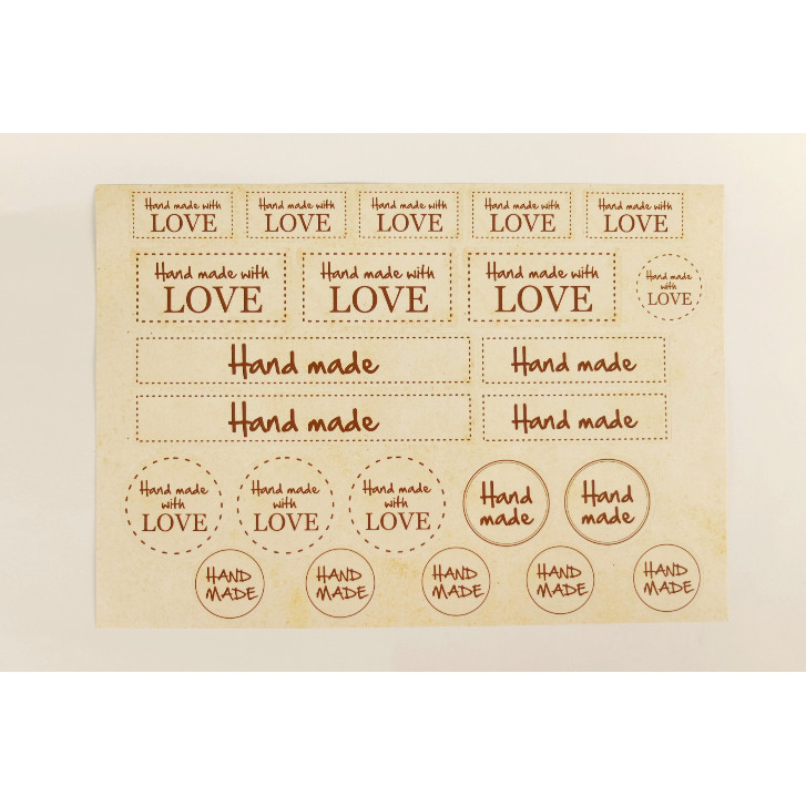 adesivi HAND MADE WITH LOVE 23pz megamix.sk