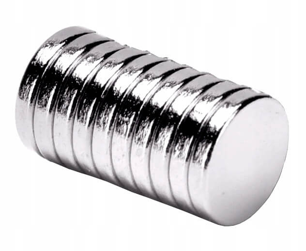 magnete al neodimio cilindrico forte 10x1mm 10 pezzi megamix.sk