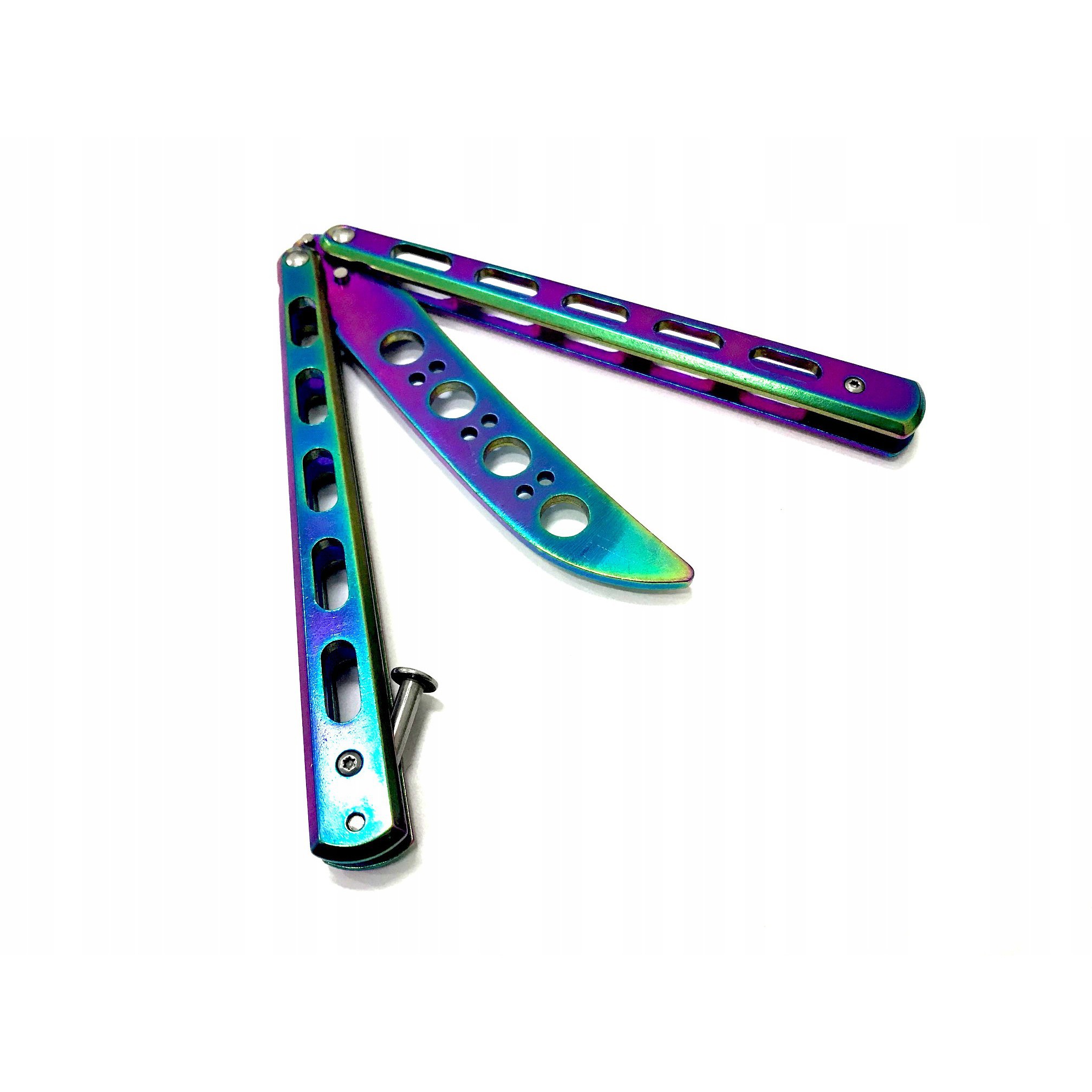 Coltello pieghevole butterfly in acciaio 23,5x2cm colorato megamix.sk