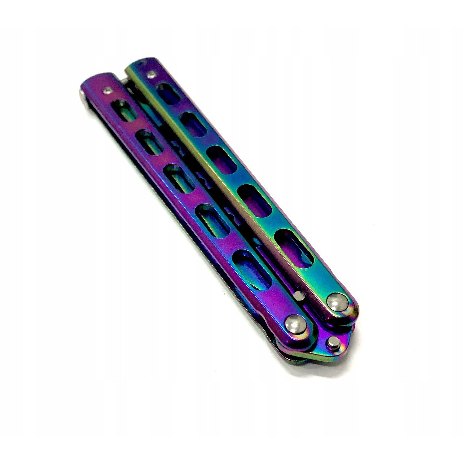 Coltello pieghevole butterfly in acciaio 23,5x2cm colorato megamix.sk