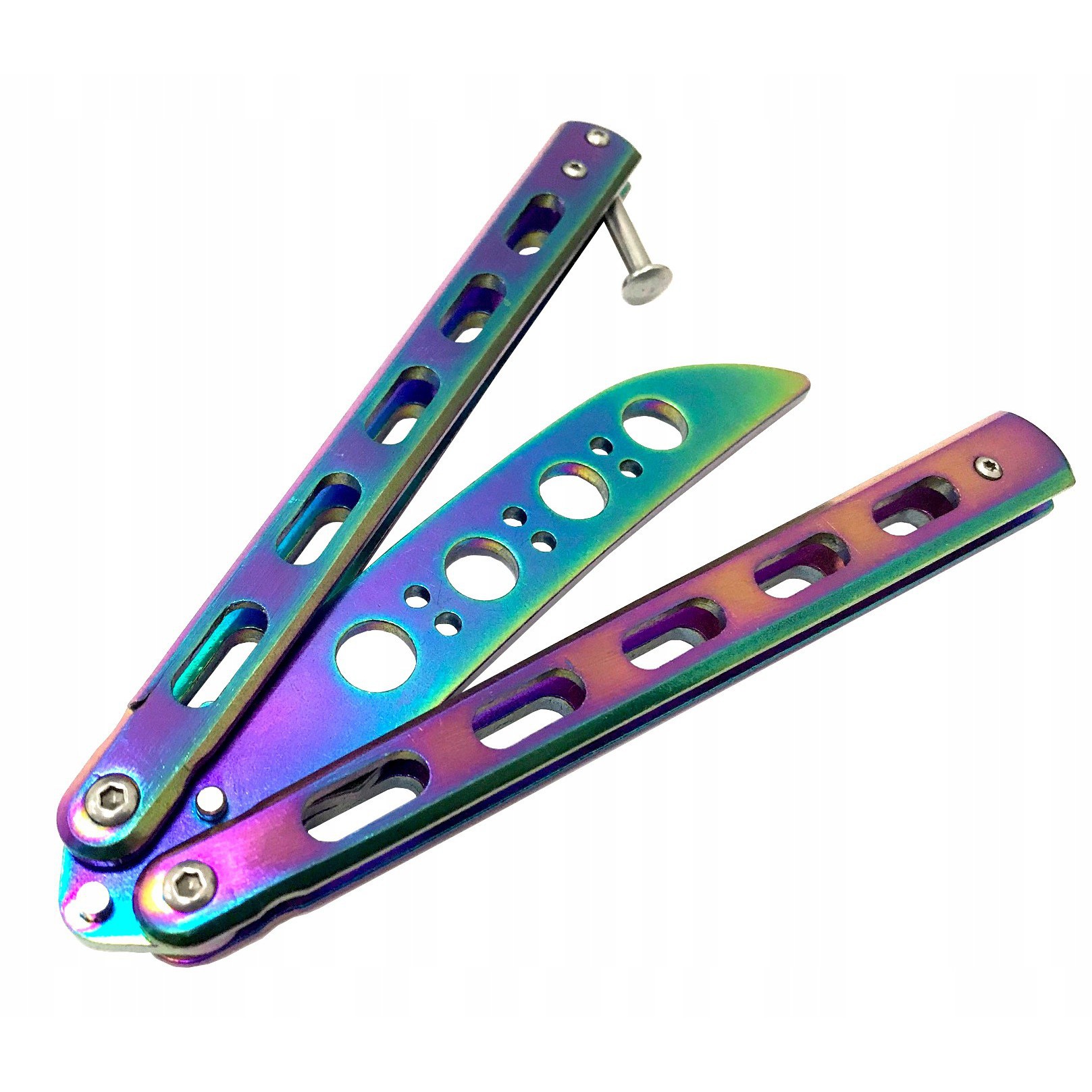 Coltello pieghevole butterfly in acciaio 23,5x2cm colorato megamix.sk