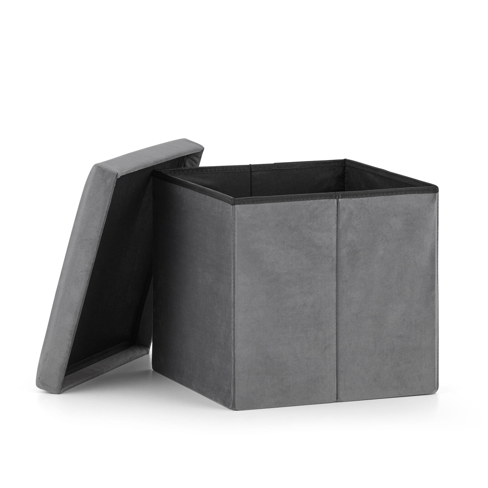 sedile pieghevole con spazio di archiviazione L 36x38x38cm velluto grigio megamix.sk