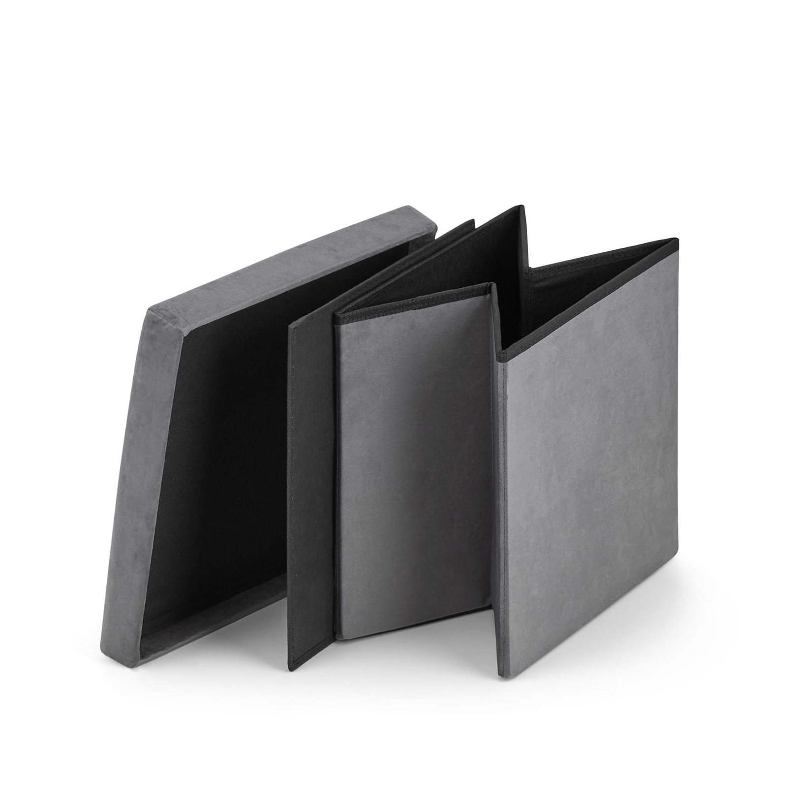 sedile pieghevole con spazio di archiviazione L 36x38x38cm velluto grigio megamix.sk