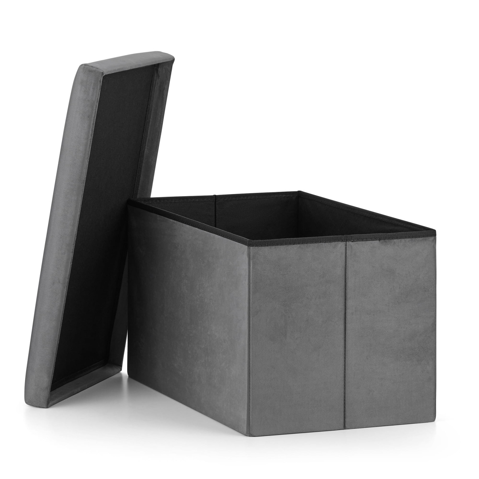 sedile pieghevole con spazio di archiviazione XL 38x61x38cm velluto grigio megamix.sk