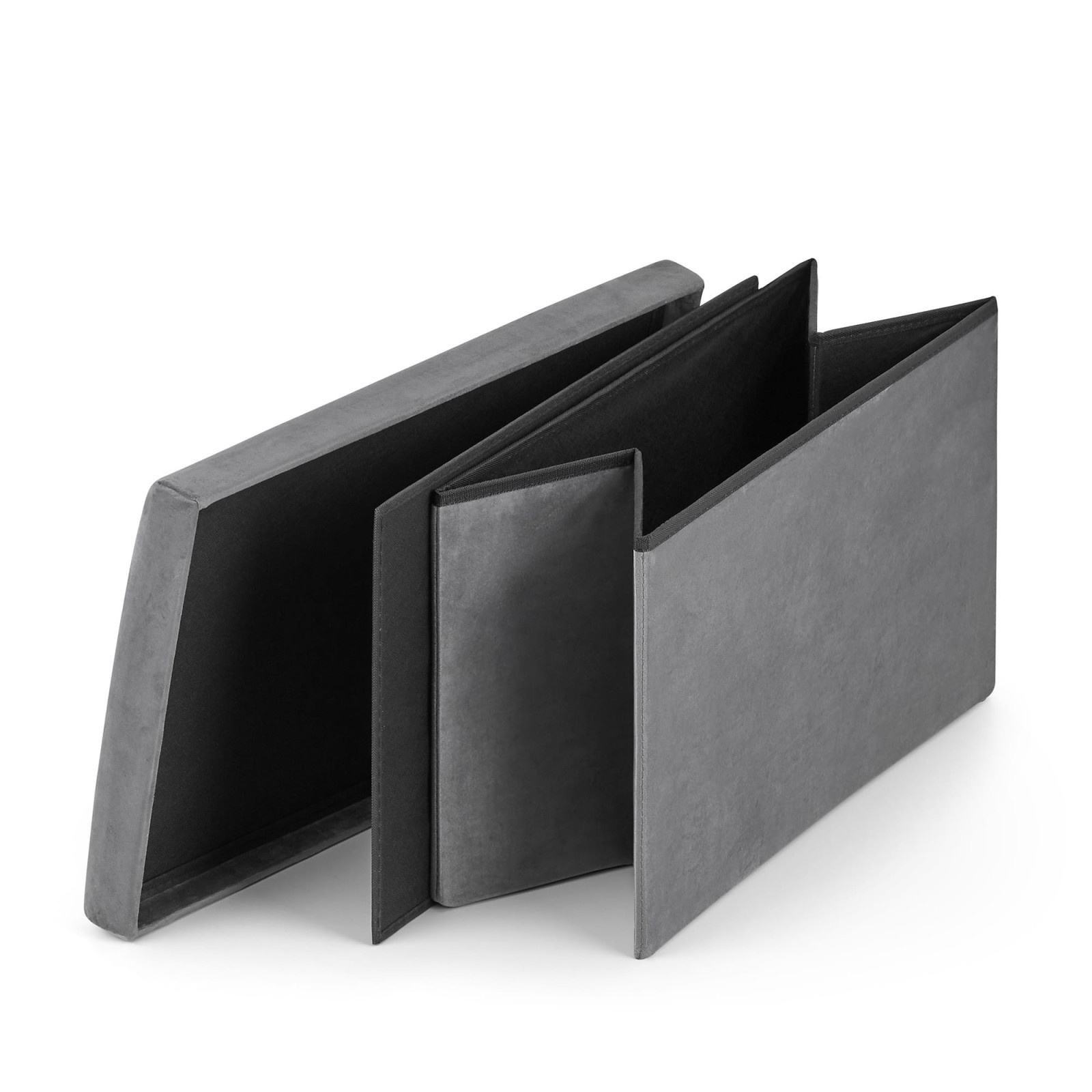 sedile pieghevole con spazio di archiviazione XL 38x61x38cm velluto grigio megamix.sk