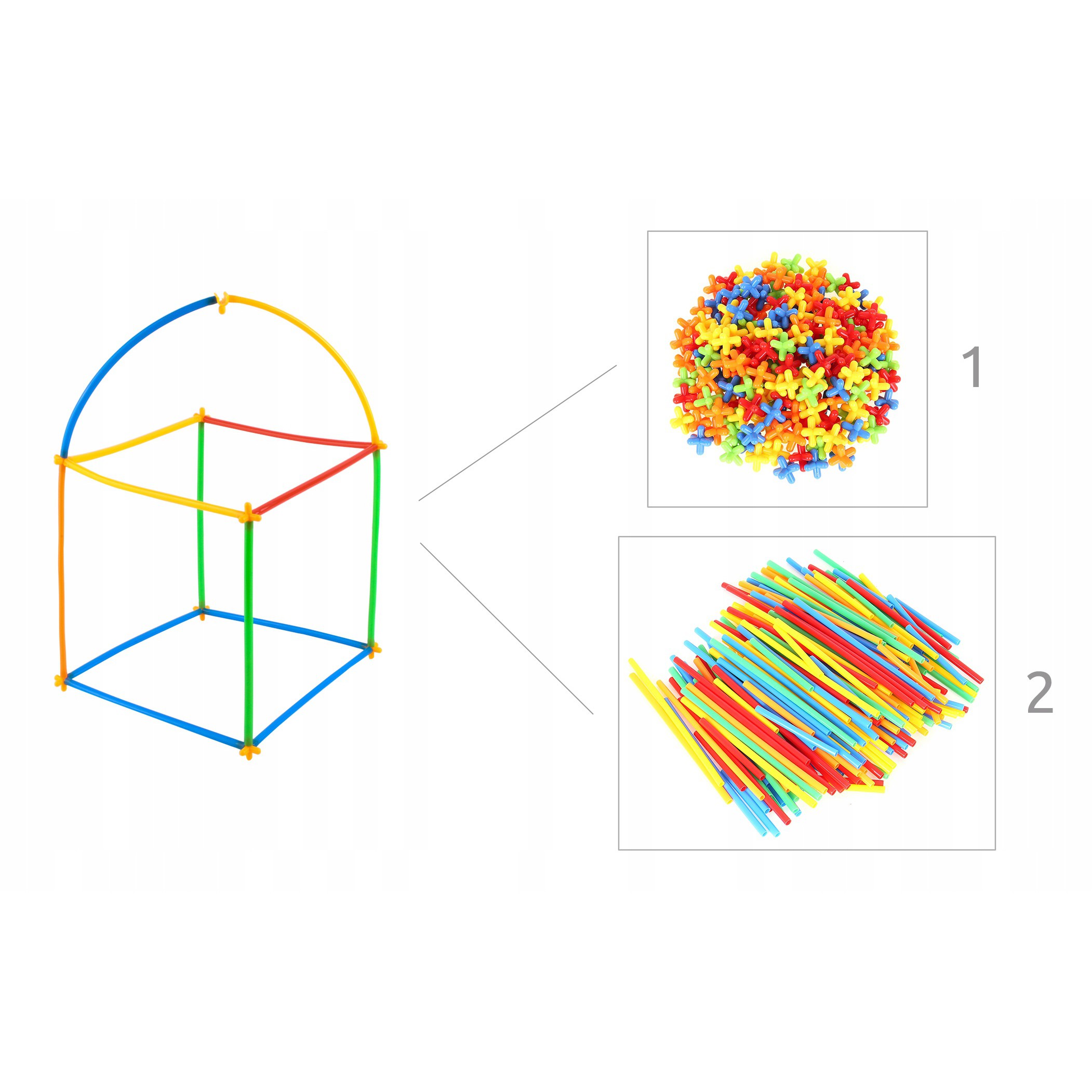Costruzioni per bambini cannucce connettori 408 pezzi megamix.sk