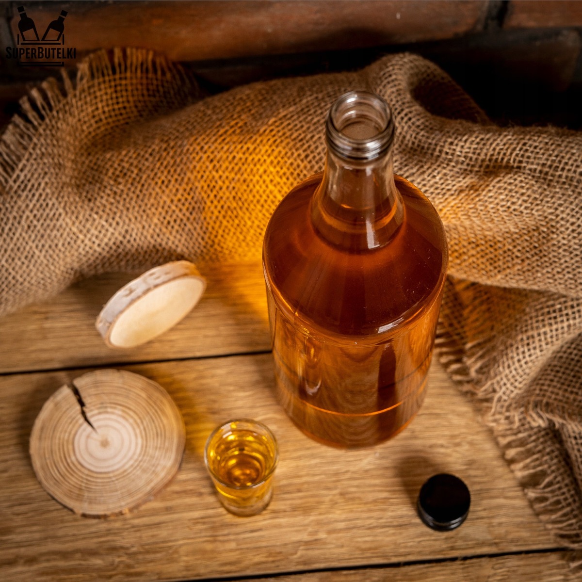 Bottiglia di vetro 1000ml 30cm MONOPOL megamix.sk