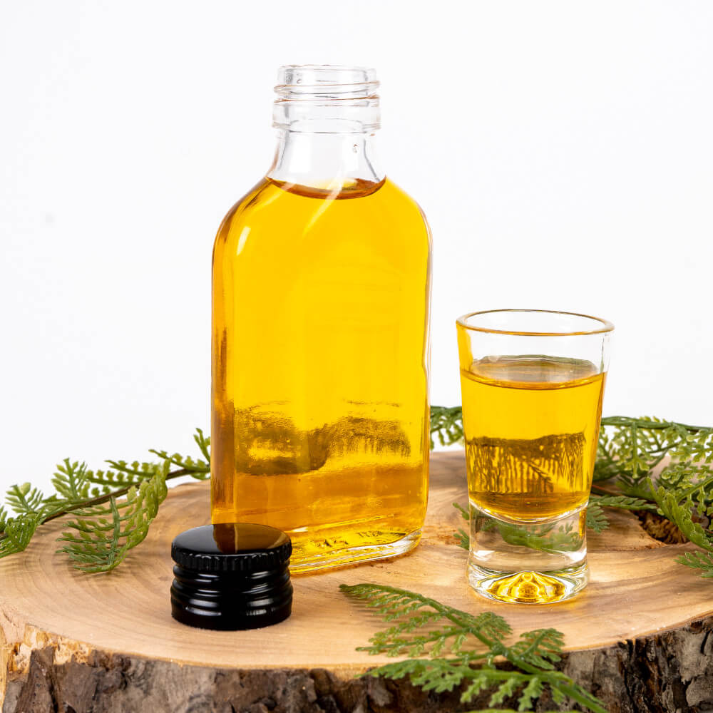 Bottiglia di vetro 100ml 12cm piatta megamix.sk