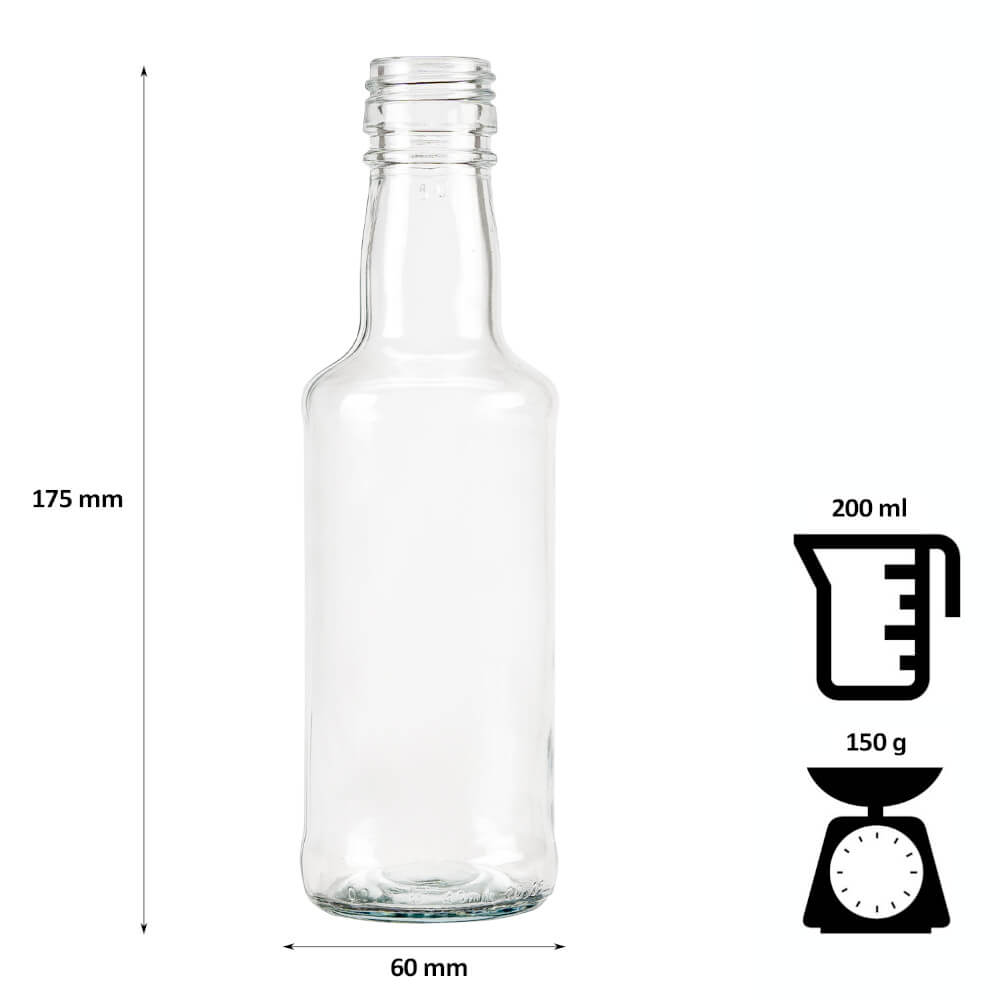 Bottiglia di vetro 200ml 17cm MONOPOL megamix.sk