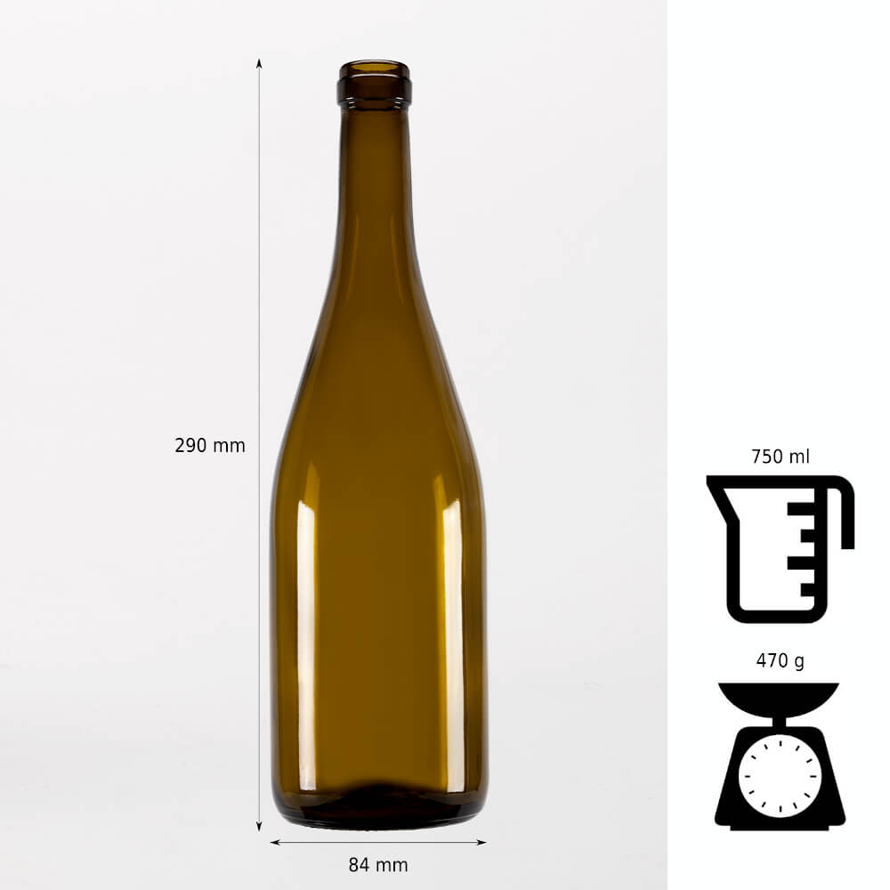 Bottiglia di vetro 750ml 29cm BURGUNDY megamix.sk