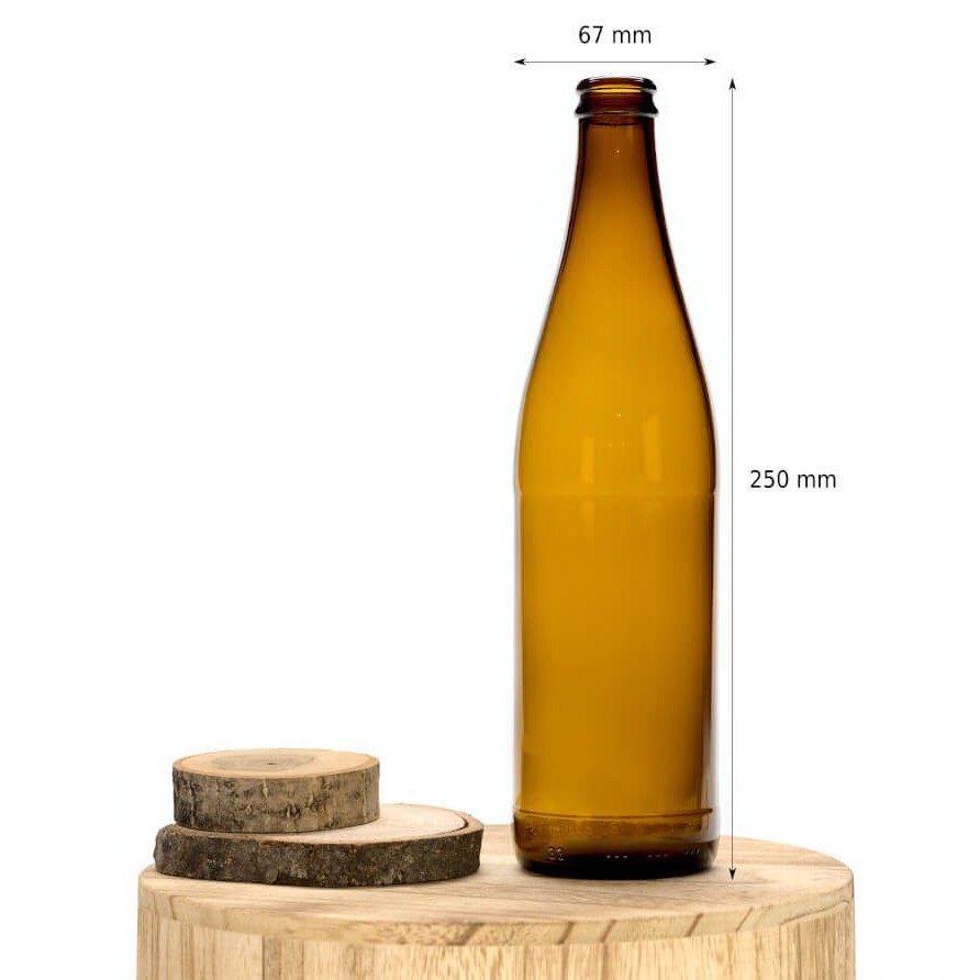 Bottiglia di vetro per birra 500ml 23cm marrone D2 megamix.sk