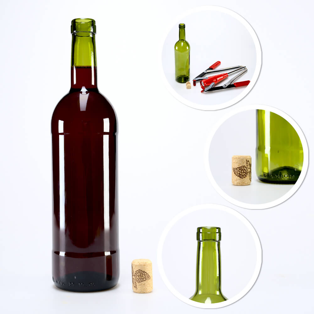 Bottiglia di vetro per vino 750ml 29cm oliva megamix.sk