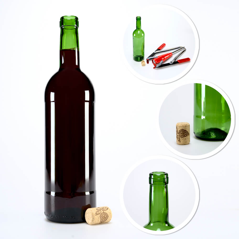 Bottiglia di vetro per vino 750ml 29cm verde megamix.sk