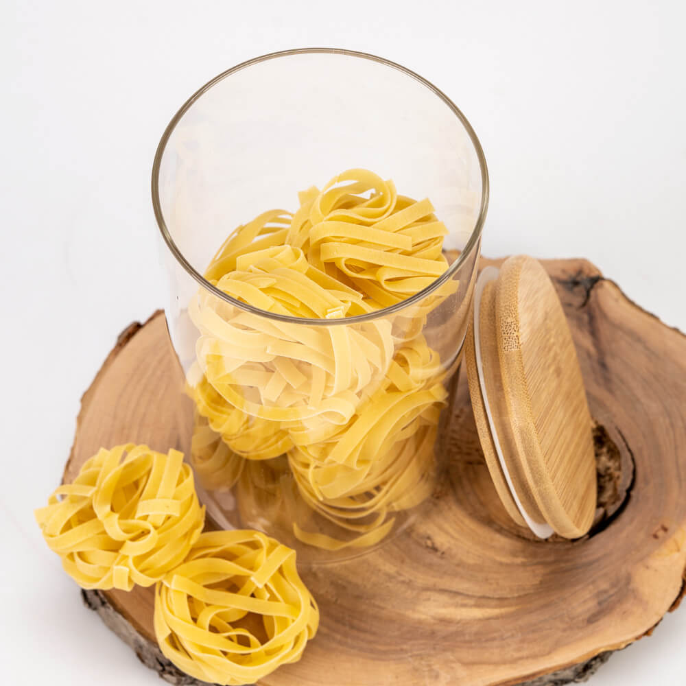 Contenitore di vetro barattolo 1000ml 17cm con coperchio sigillante in legno megamix.sk