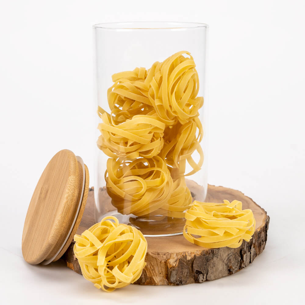 Contenitore di vetro barattolo 1000ml 17cm con coperchio sigillante in legno megamix.sk