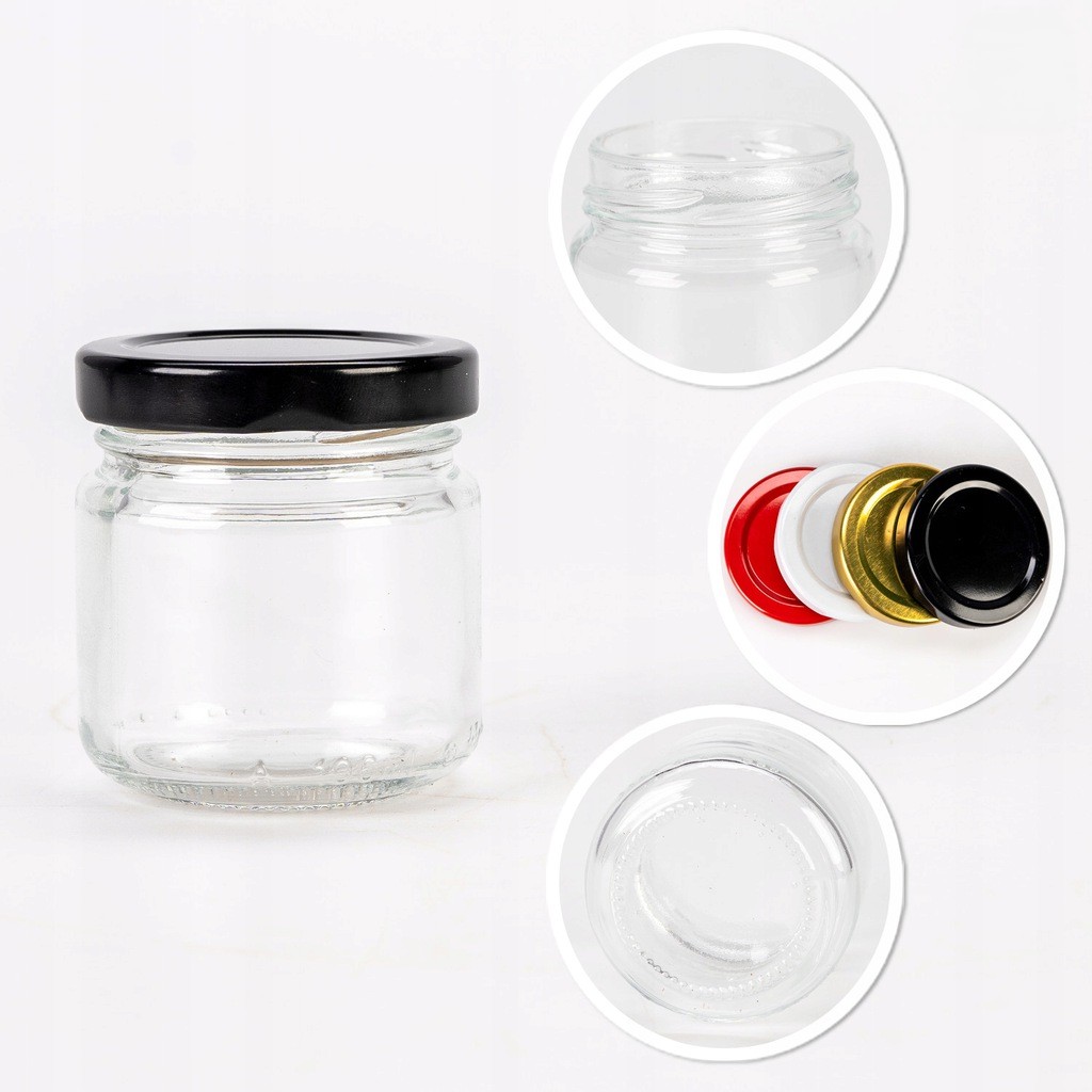 Contenitore in vetro barattolo 100ml 5cm con coperchio megamix.sk