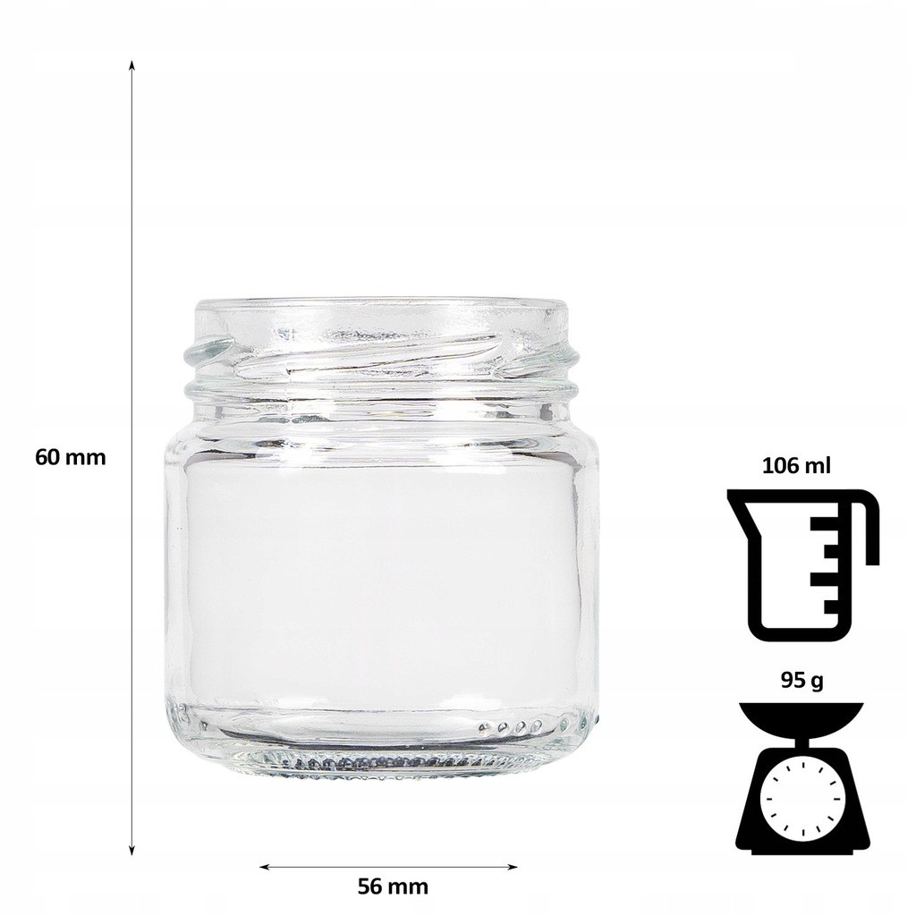 Contenitore in vetro barattolo 100ml 5cm con coperchio megamix.sk