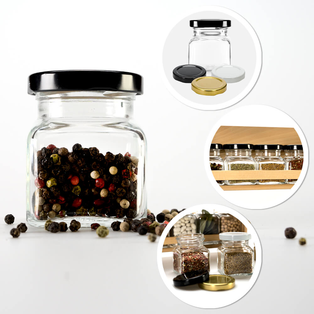 Contenitore di vetro barattolo 120ml 7cm con coperchio megamix.sk