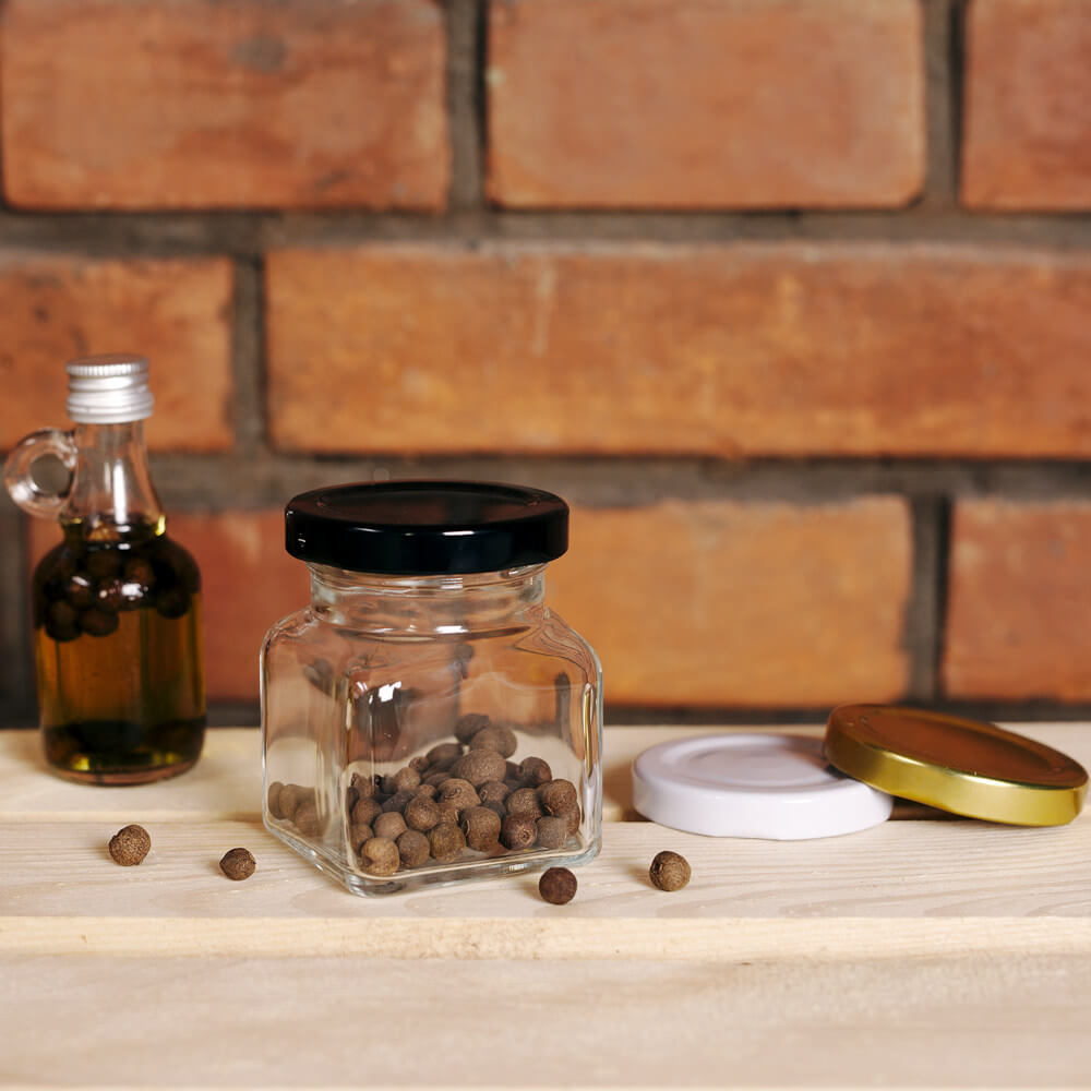 Contenitore di vetro barattolo 120ml 7cm con coperchio megamix.sk