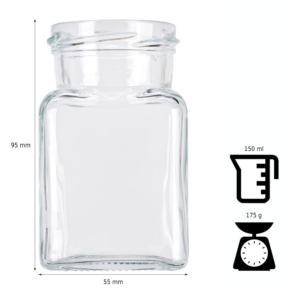 Contenitore di vetro barattolo 150ml 9cm con coperchio megamix.sk