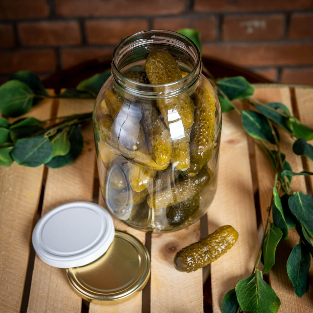 Contenitore di vetro barattolo 3000ml 24cm con coperchio megamix.sk