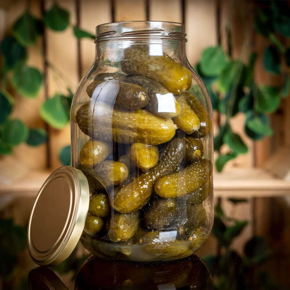 Contenitore di vetro barattolo 3000ml 24cm con coperchio megamix.sk