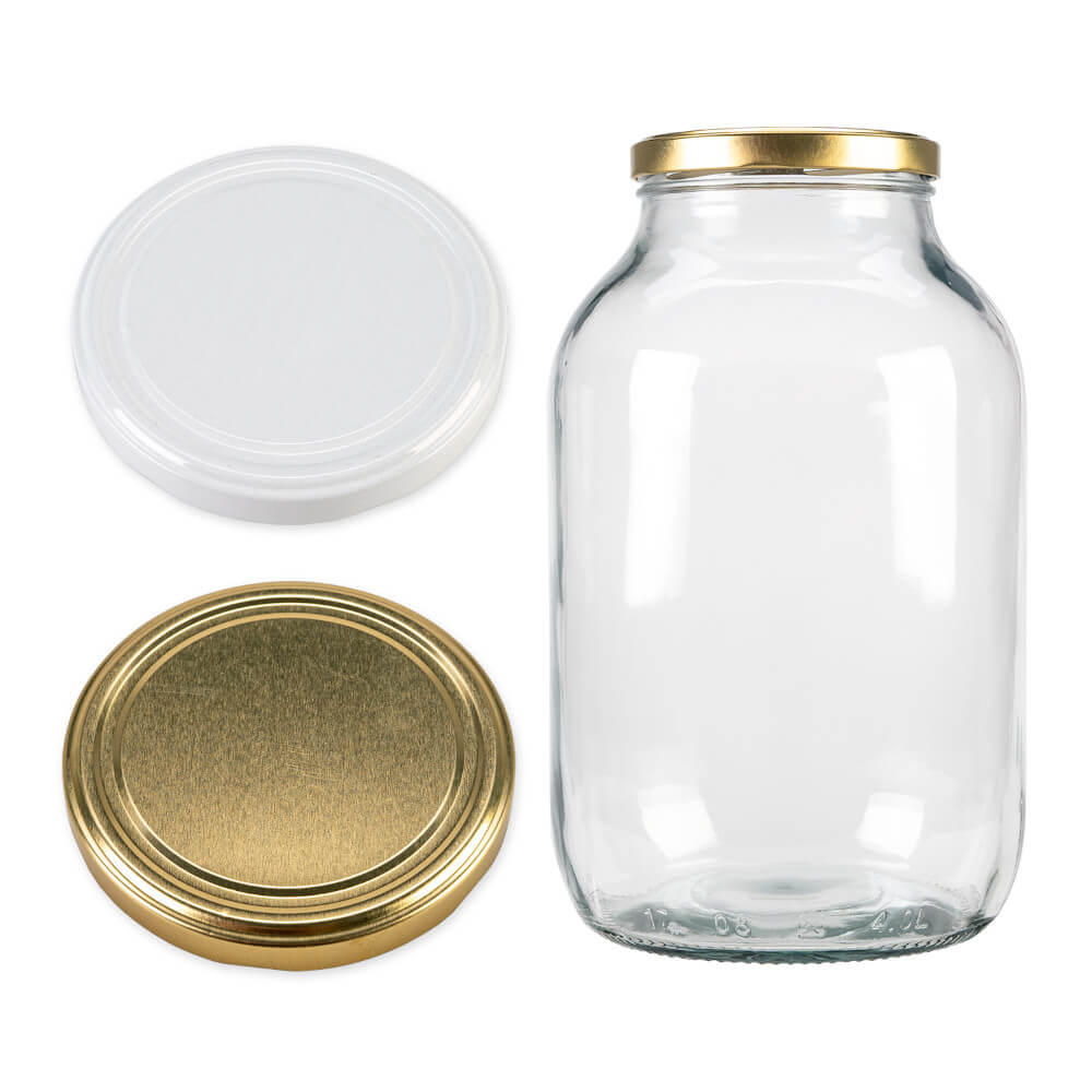 Contenitore di vetro barattolo 4000ml 26cm con coperchio megamix.sk