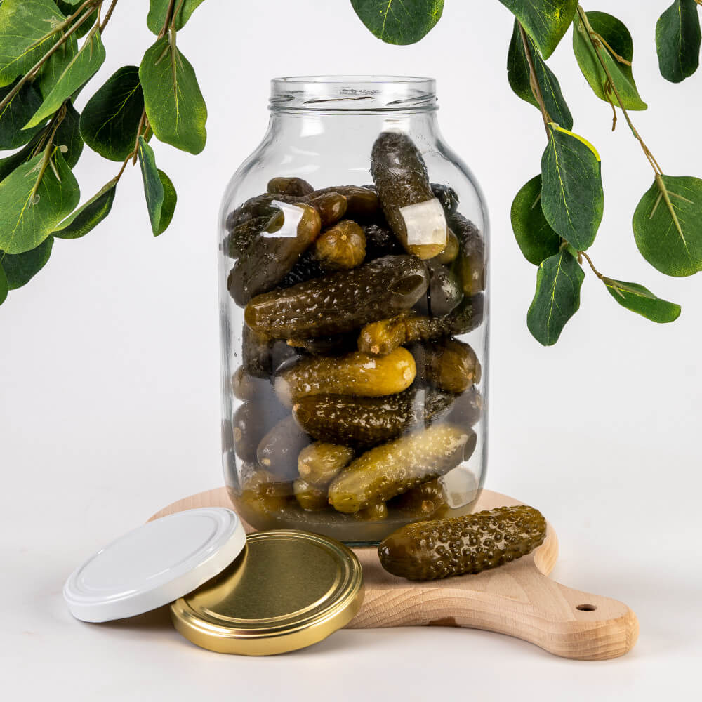 Contenitore di vetro barattolo 4000ml 26cm con coperchio megamix.sk