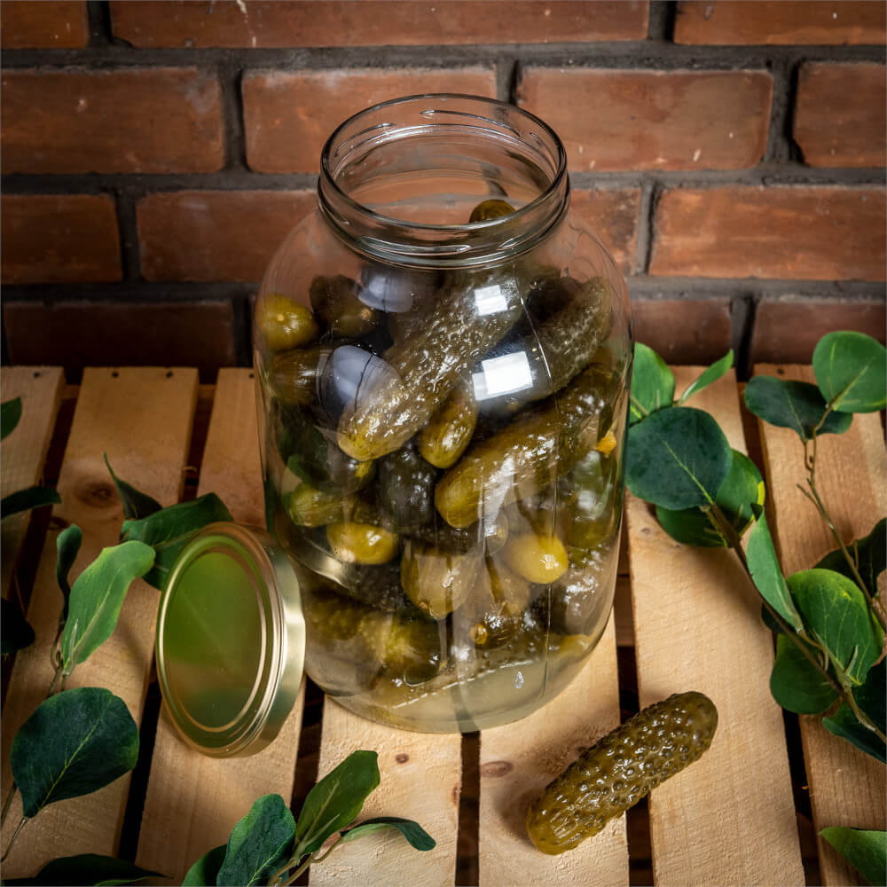 Contenitore di vetro barattolo 4000ml 26cm con coperchio megamix.sk