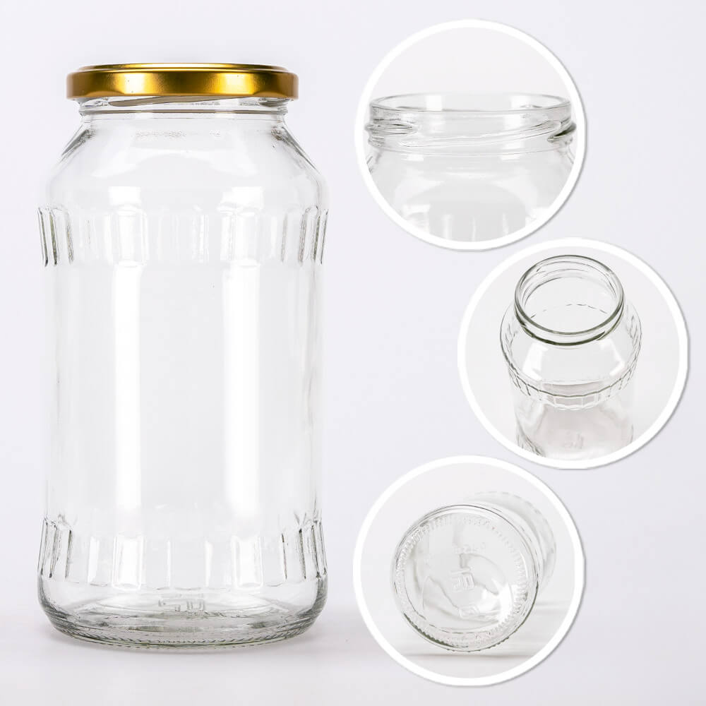 Contenitore di vetro barattolo 720ml 16cm con coperchio megamix.sk