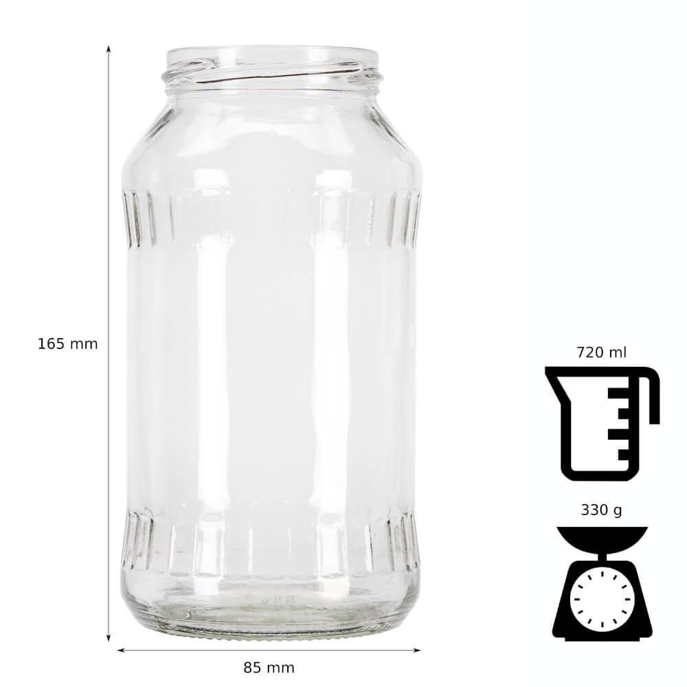 Contenitore di vetro barattolo 720ml 16cm con coperchio megamix.sk