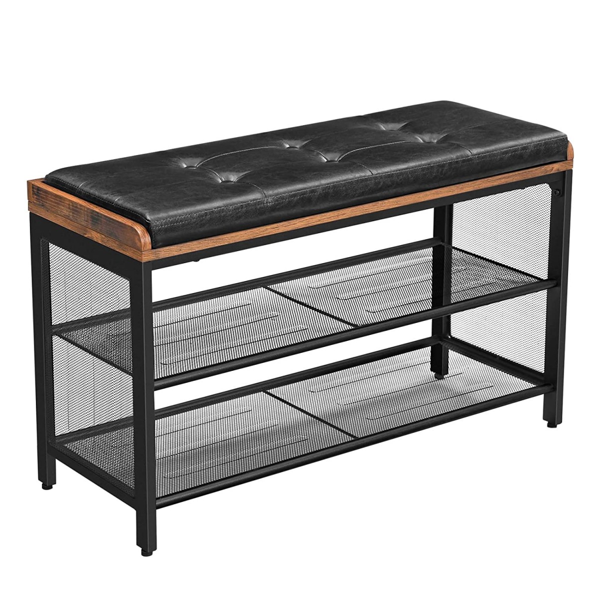 scarpiera con seduta 80x30x48cm metallo legno ecopelle megamix.sk