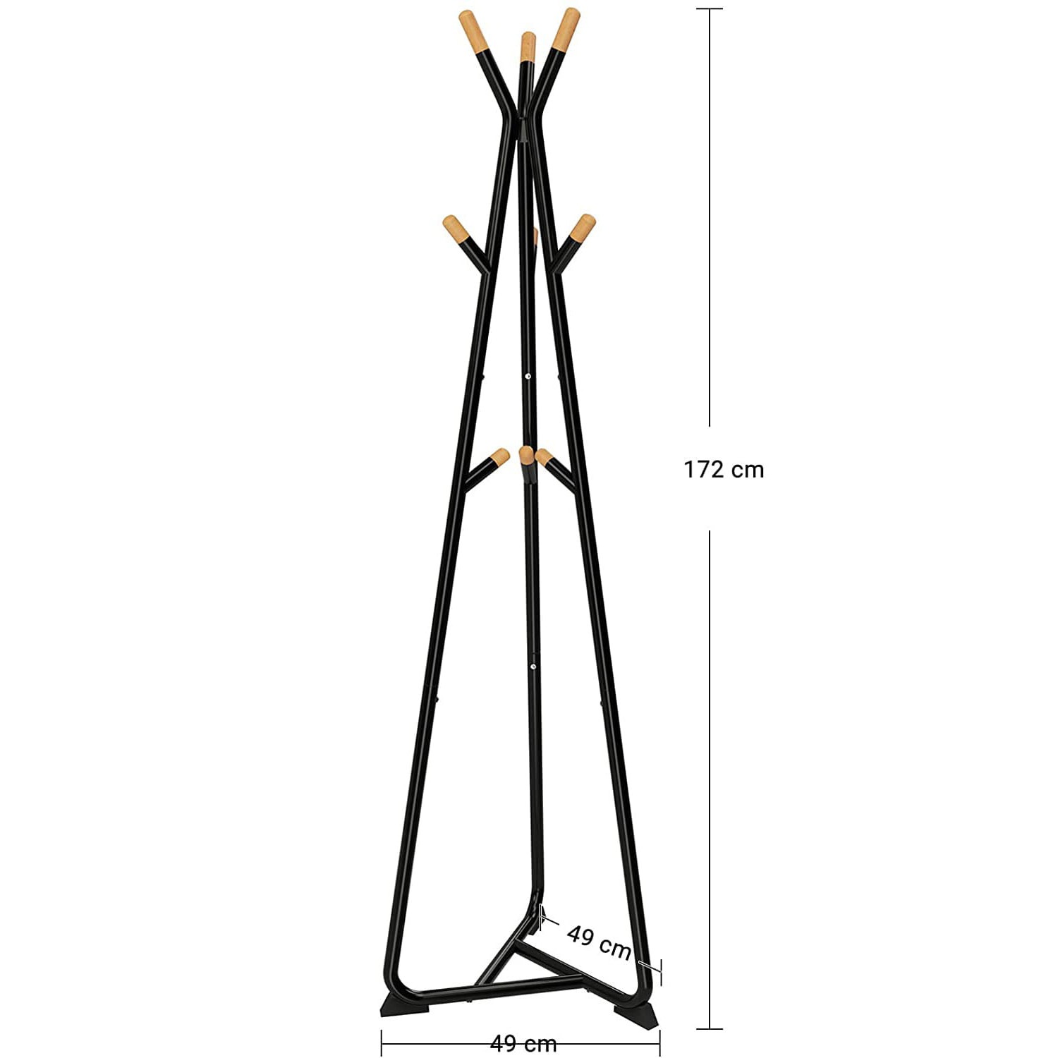 appendiabiti da terra per ingresso 49x49x172cm faggio metallo megamix.sk
