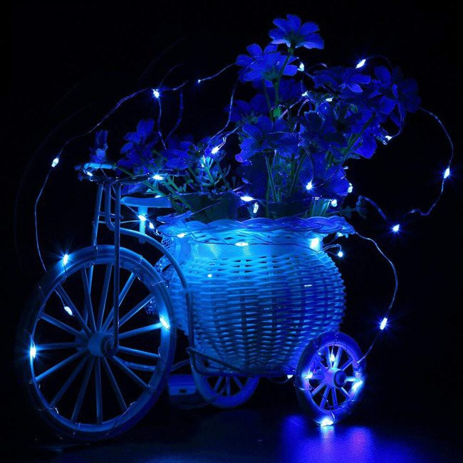 filo luminoso 100pcs LED colore blu 10m a batterie AA megamix.sk