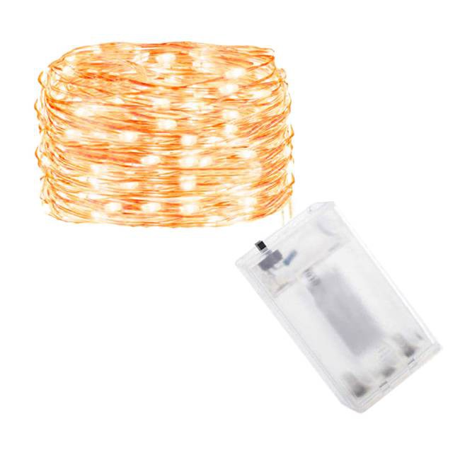 filo luminoso 50 pezzi LED bianco caldo 5m a batterie AA megamix.sk